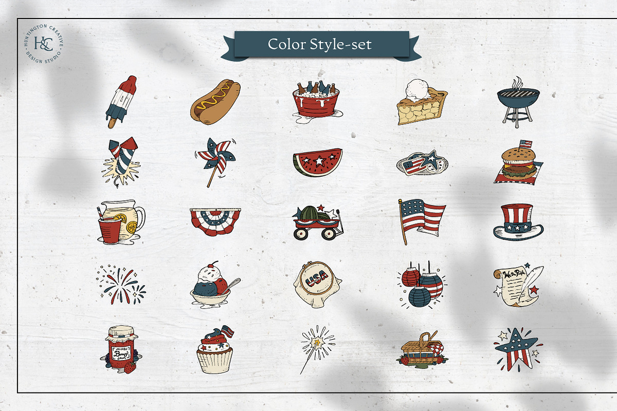 4th of July Hand Drawn Images, a Seasonal Illustration by H&C Drawings & Designs (Photo 10 of 15)
