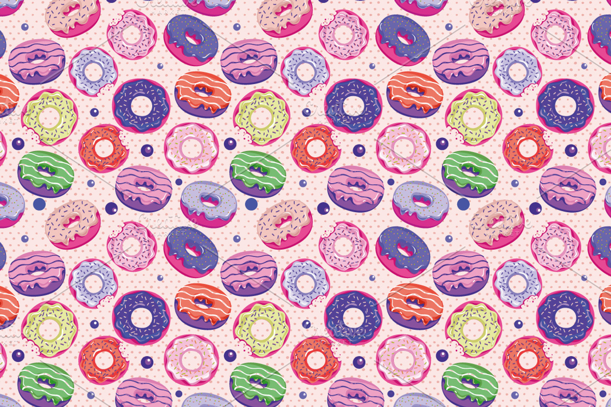 Cute donuts with colorful glazing, a Background Graphic by martynmarin (Photo 7 of 11)