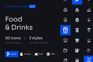 Food and Drinks Icon Set