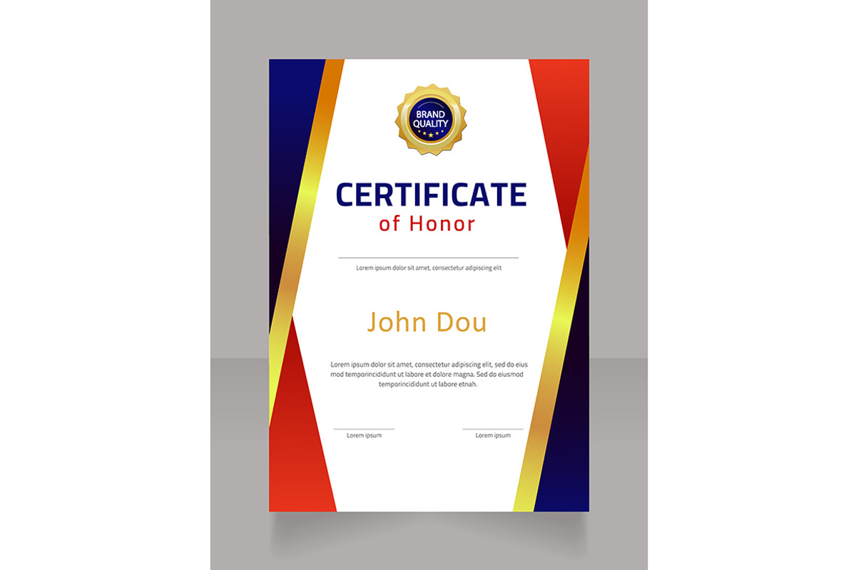 Honour certificate design template, a Templates & Theme by IMG Visuals