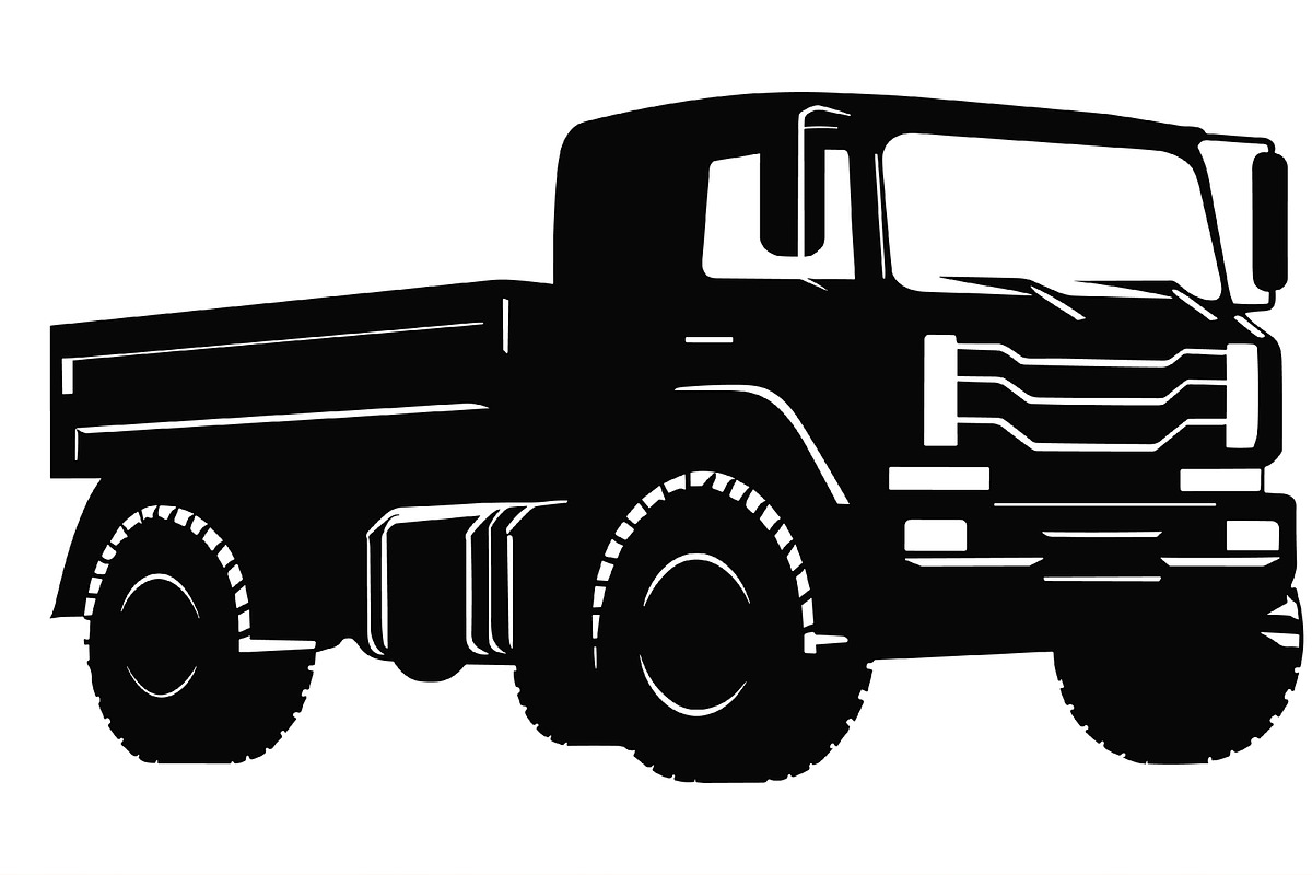 Military Truck Vector Silhouette, an Object Illustration by Gfx Expert Team (Photo 1 of 3)