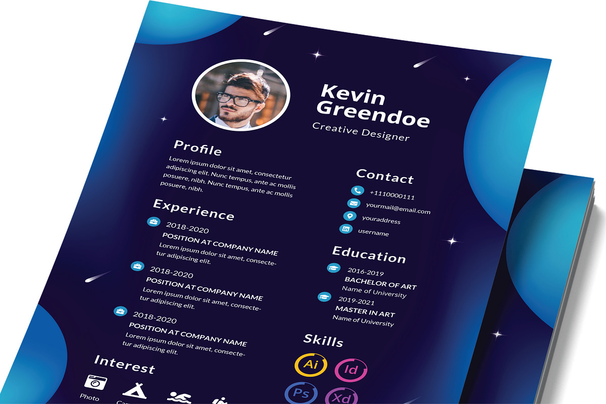 Outer Space Resume Template, a Resume Template by rivatxfz (Photo 2 of 2)