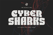 CYBER SHARKS - Futuristic Typeface, a Sans Serif Font by Havinkpen (Thumbnail 1 of 6)