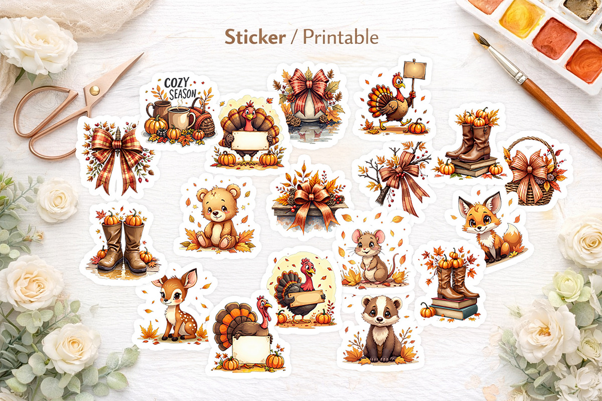 Autumn Watercolor Clipart Bundle, an Illustration by Artnoy (Photo 7 of 8)