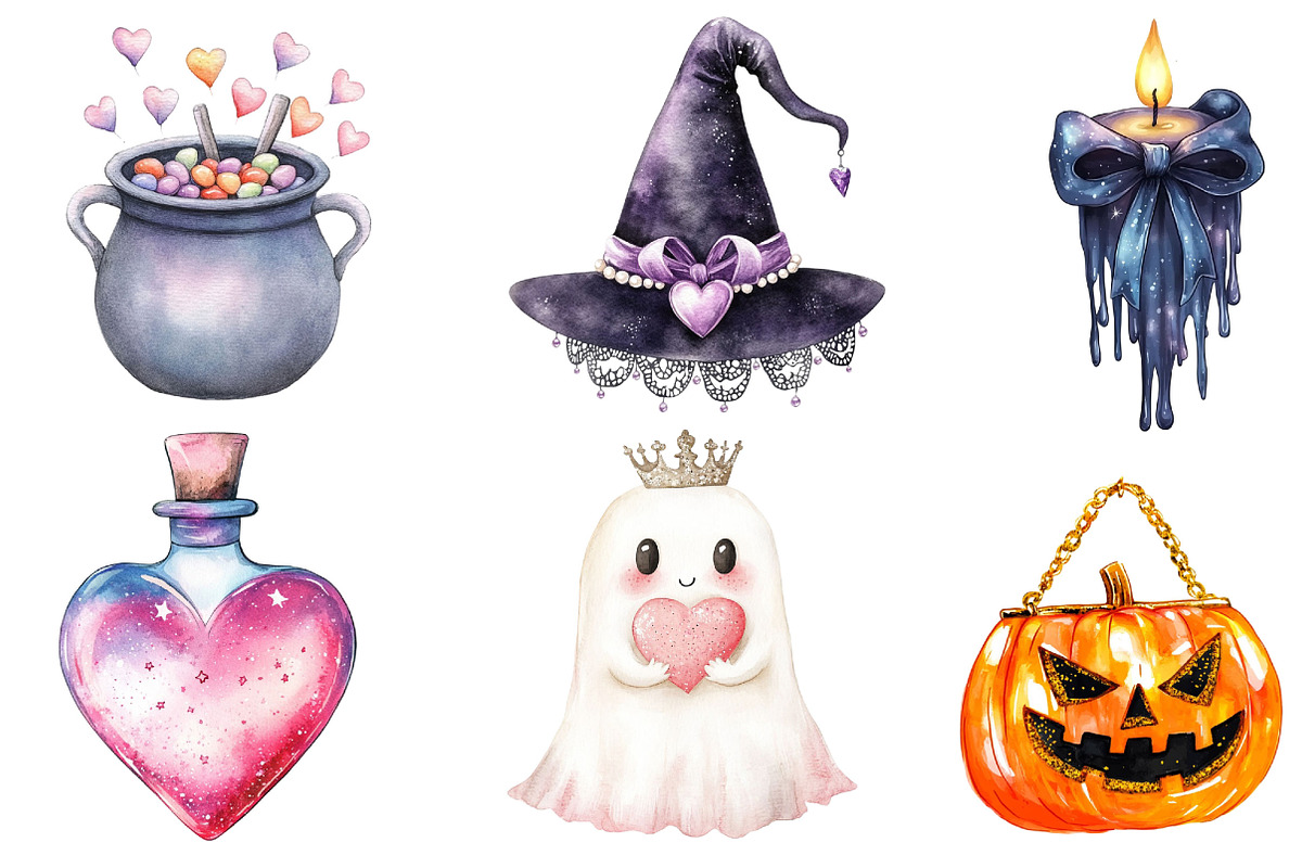Coquette Sparkly Halloween Clipart, an Illustration by Dream Creation (Photo 5 of 6)