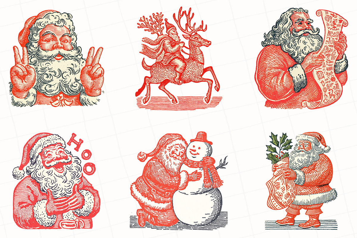 Hand-Drawn Santa Christmas Clipart, an Illustration by OK Design (Photo 4 of 5)