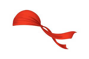 Red realistic bandana on head. Youth, an Object Illustration by the8monkey