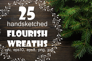 25 flourish wreaths