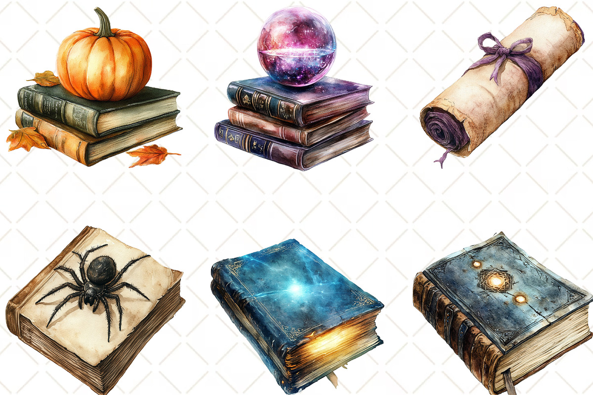Spooky Halloween Library Clipart, an Illustration by Black Bird Studio (Photo 5 of 6)