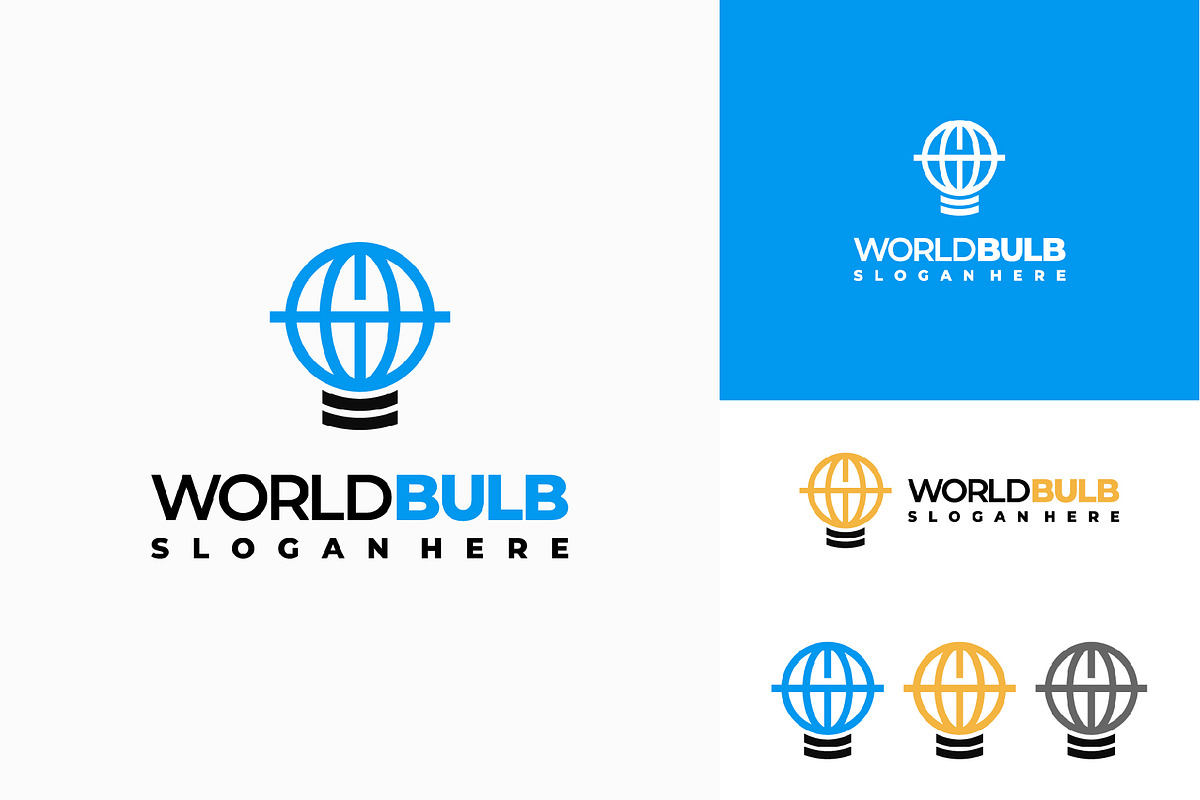 Set of World Bulb Logo designs, a Branding & Logo Template by Lucky Creative (Photo 4 of 5)