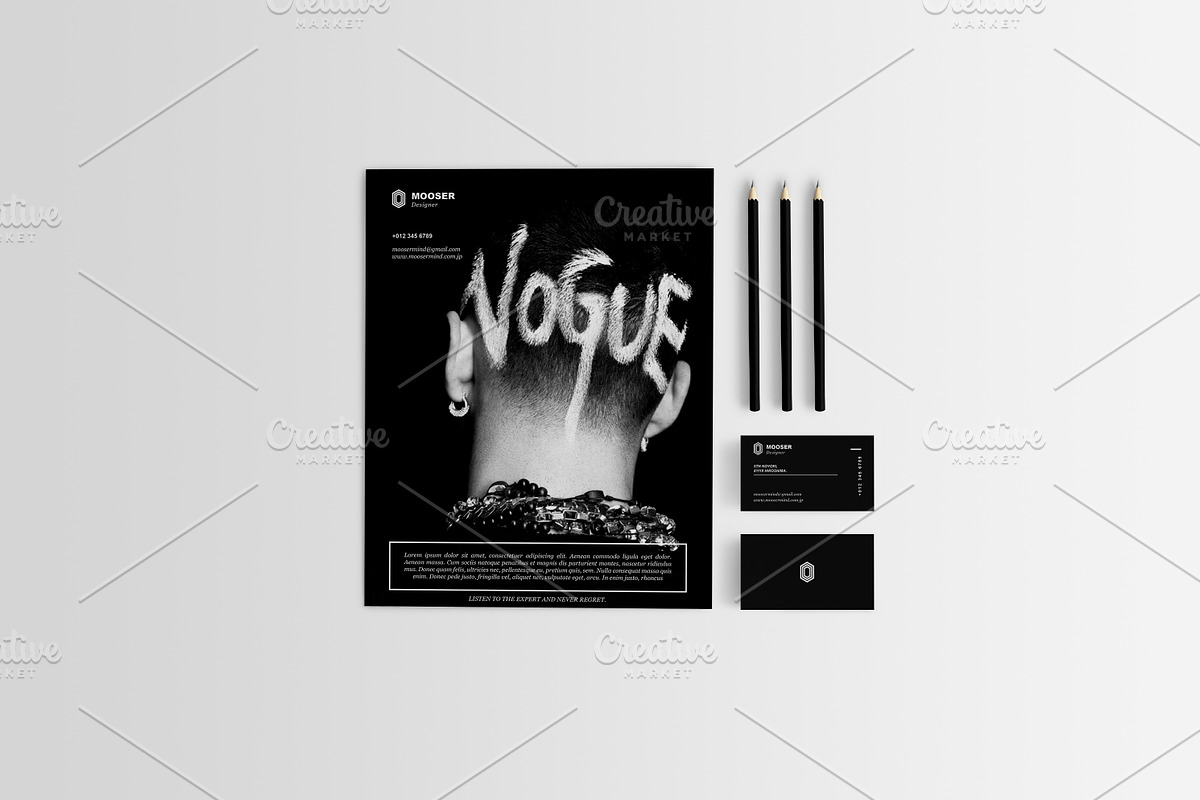 Clean Stationery Design Set, a Stationery Template by Creadeas (Photo 4 of 6)