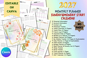 2027 Monthly Planner - Canva, a Templates & Theme by Adalin Shop (Thumbnail 1 of 11)