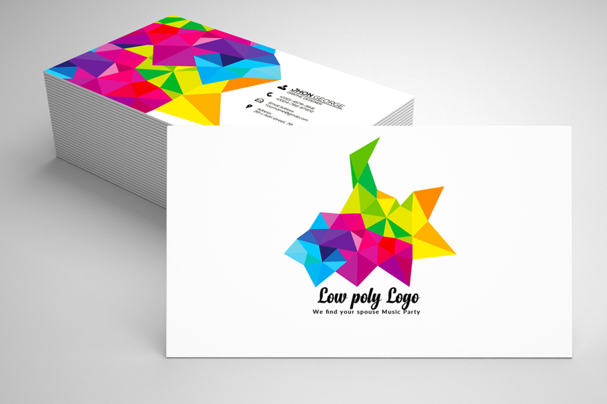 Abstract Low poly Business Card 10, a Business Card Template by Design Up