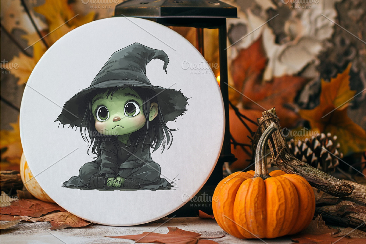 Cute Halloween Witch. TShirt Sticker, an Animal Illustration by KENO Mascots (Photo 5 of 10)