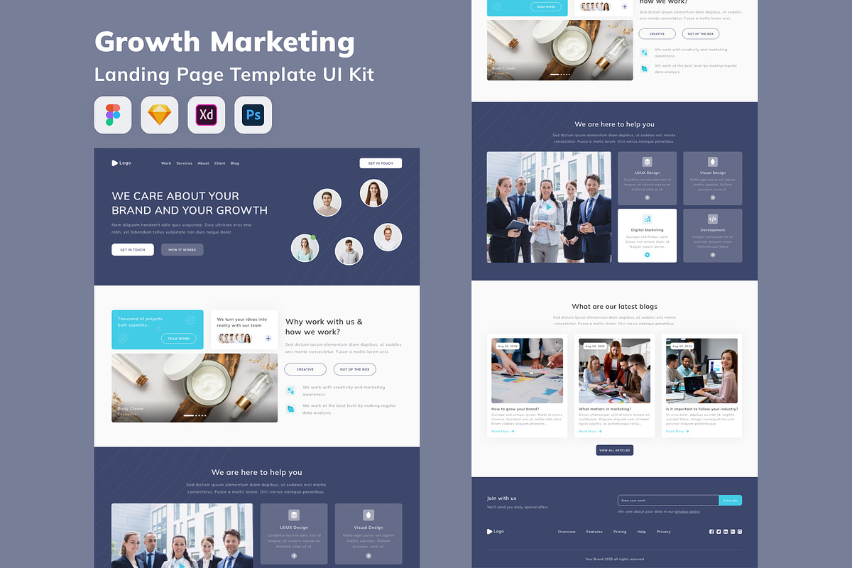 Growth Marketing Landing Page UI Kit, an UI Kit Template by Betush