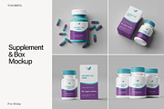 Supplement & Box Mockup, an Advertising Mockup by Tokobeta (Thumbnail 1 of 7)