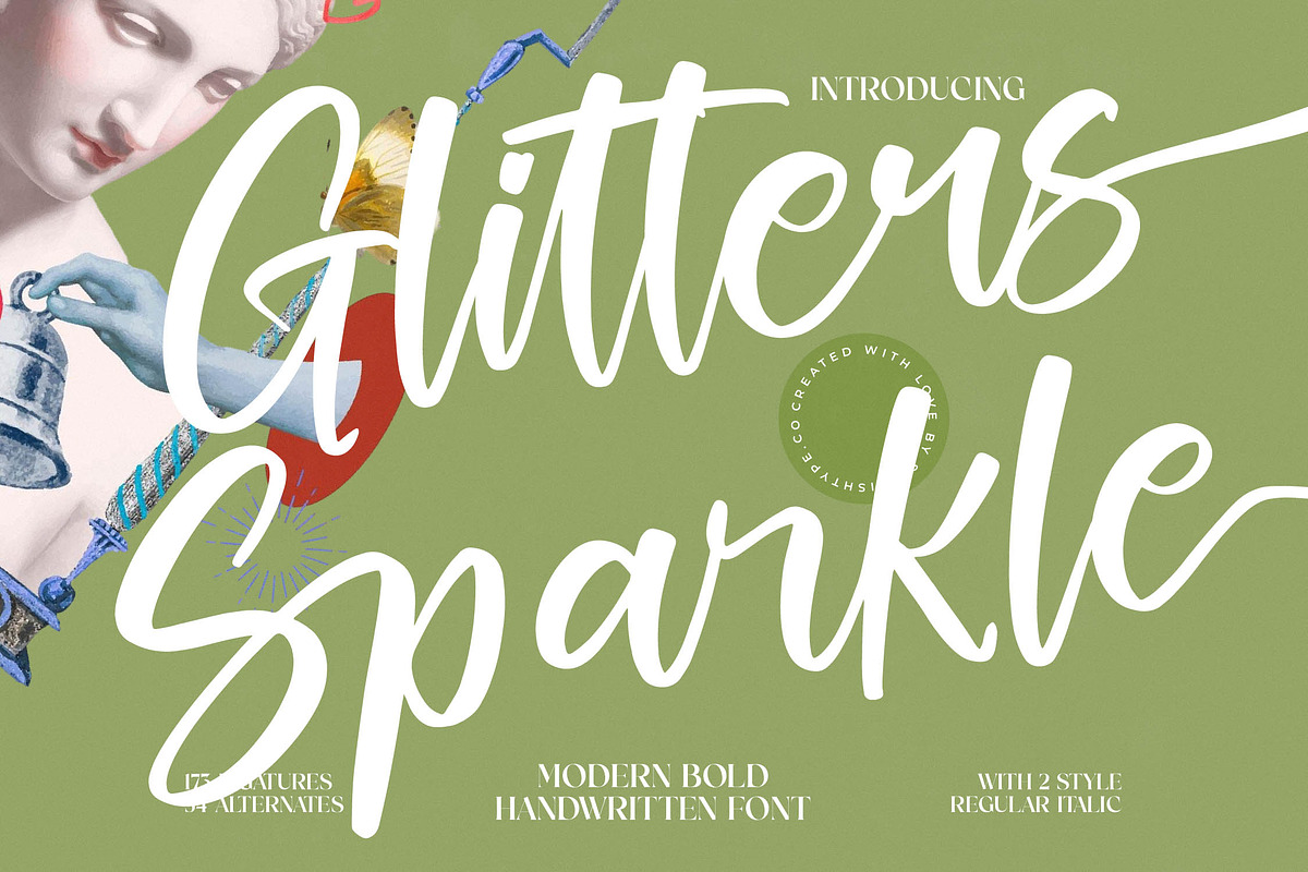 Glitters Sparkle Modern Handwritten, a Script Font by stylishtype.co (Photo 1 of 20)