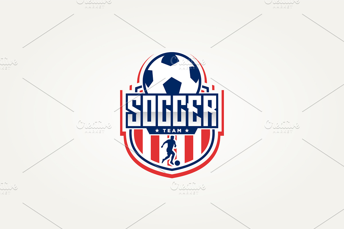 minimalist soccer football team logo, a Branding & Logo Template by Blazybone