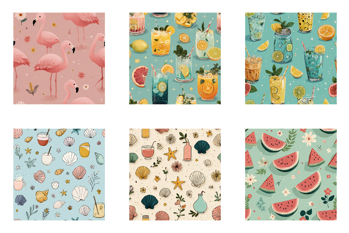Summer Seamless Repeat Pattern, an Illustration by CreationArt (Photo 5 of 7)
