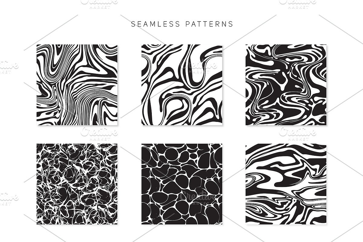 Liquid Seamless Patterns Set, a Pattern Graphic by Curly_Pat (Photo 2 of 5)