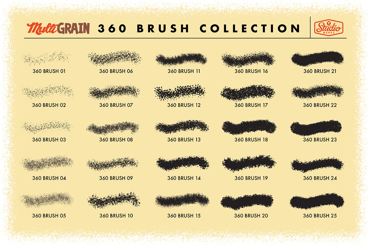 MultiGRAIN Brushes for Illustrator, a Brush Add-On by StudioWorks (Photo 12 of 15)