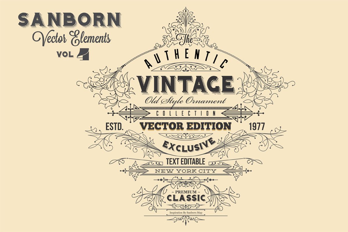 Sanborn Vector Elements Bundle Pack, an Object Graphic by G7 (Photo 6 of 9)