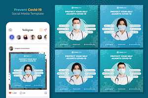 Prevent Covid-19 Instagram Post, a Social Media Template by Boostock