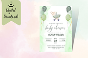 Green Baby Shower Invitation Card, an Invitation Template by TheSimplySereneShop (Thumbnail 9 of 11)