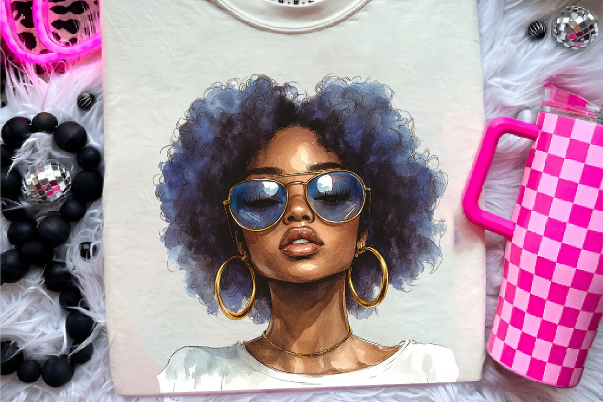Cute Juneteenth Afro Girl Clipart, an Illustration by CreationArt (Photo 4 of 9)