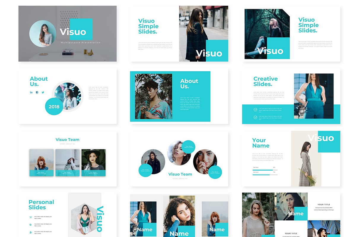 Visuo- Google Slides Template, a Presentation Template by AQR Studio