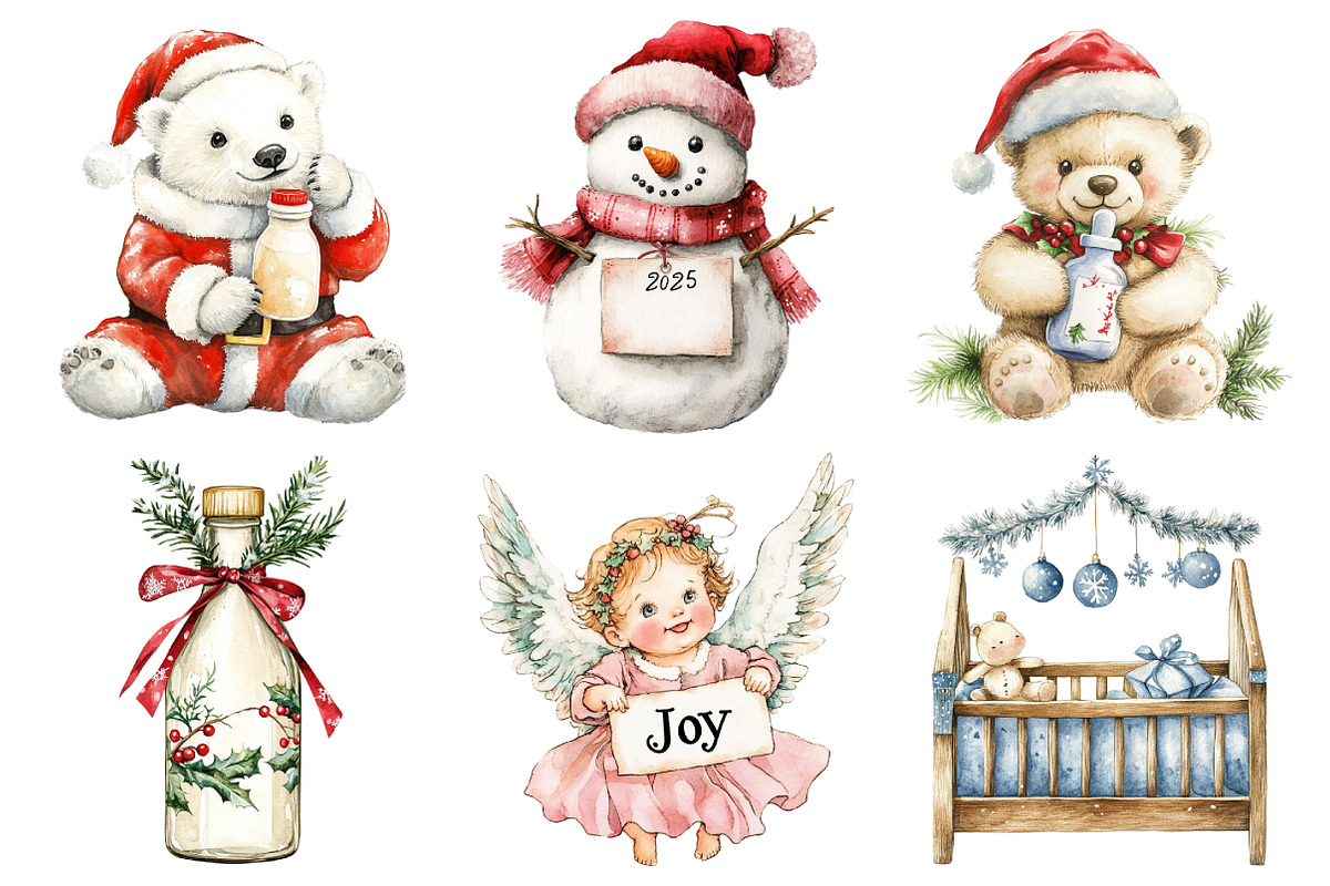 Babys 1st Christmas Clipart, an Illustration by Daily.Designs (Photo 3 of 5)