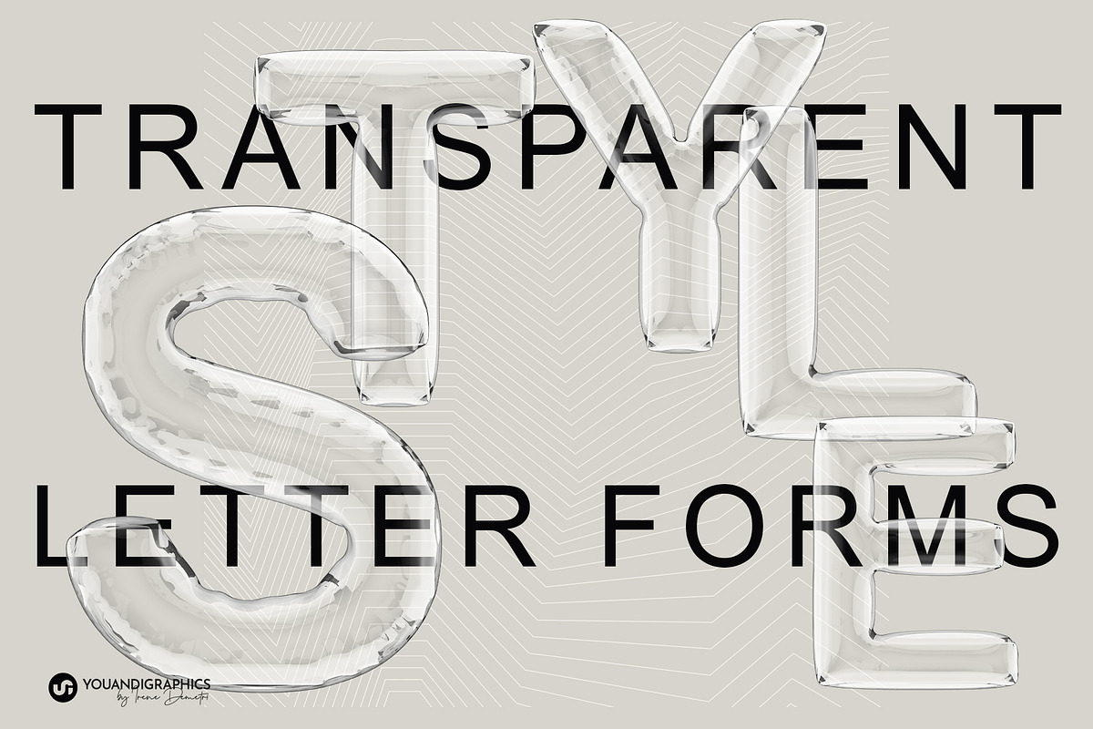 Airy 3D Lettering Set, a Graphic by Youandigraphics (Photo 6 of 13)