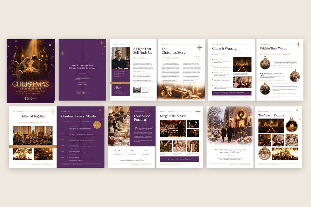 Christmas Church Magazine Template, a Brochure Template by BrandPacks (Photo 2 of 5)