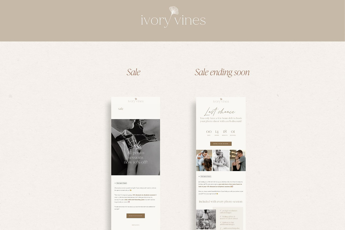 Photographer Flodesk Email Templates, an Email Template by Wonderlik Webdesign (Photo 6 of 9)