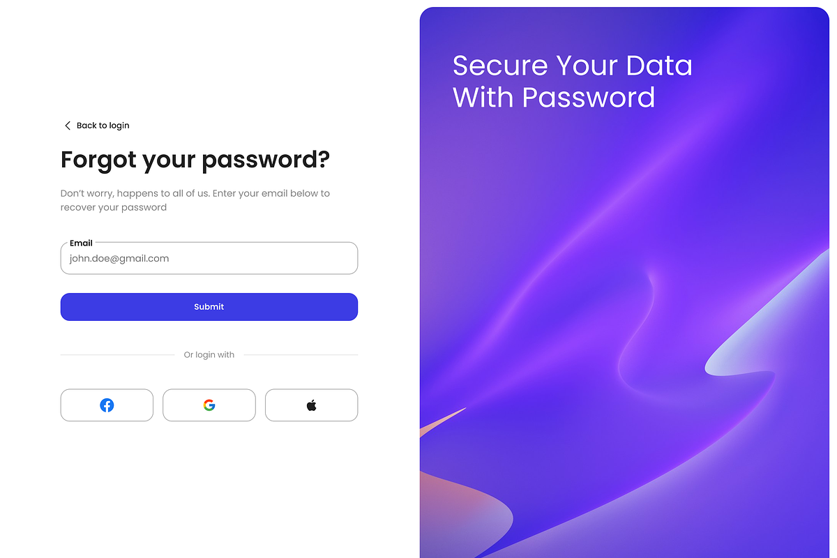 Login Signup Forget Password Page, a Landing Page Template by Hammad Arif (Photo 3 of 7)