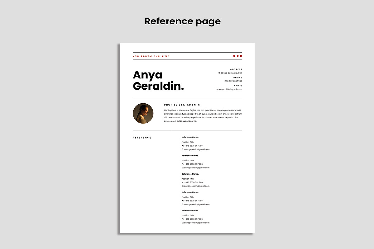 Resume Template / CV, a Resume Template by Occy Design (Photo 4 of 5)