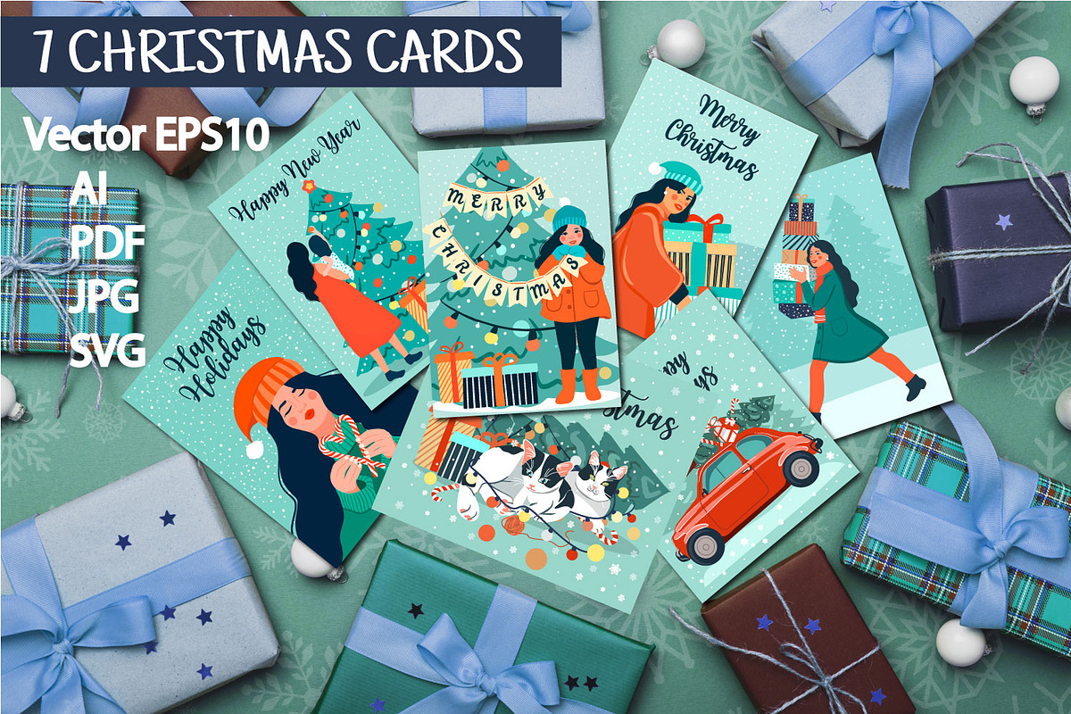 Greeting cards Merry Christmas, a Card Template by PatapovaVika (Photo 1 of 3)