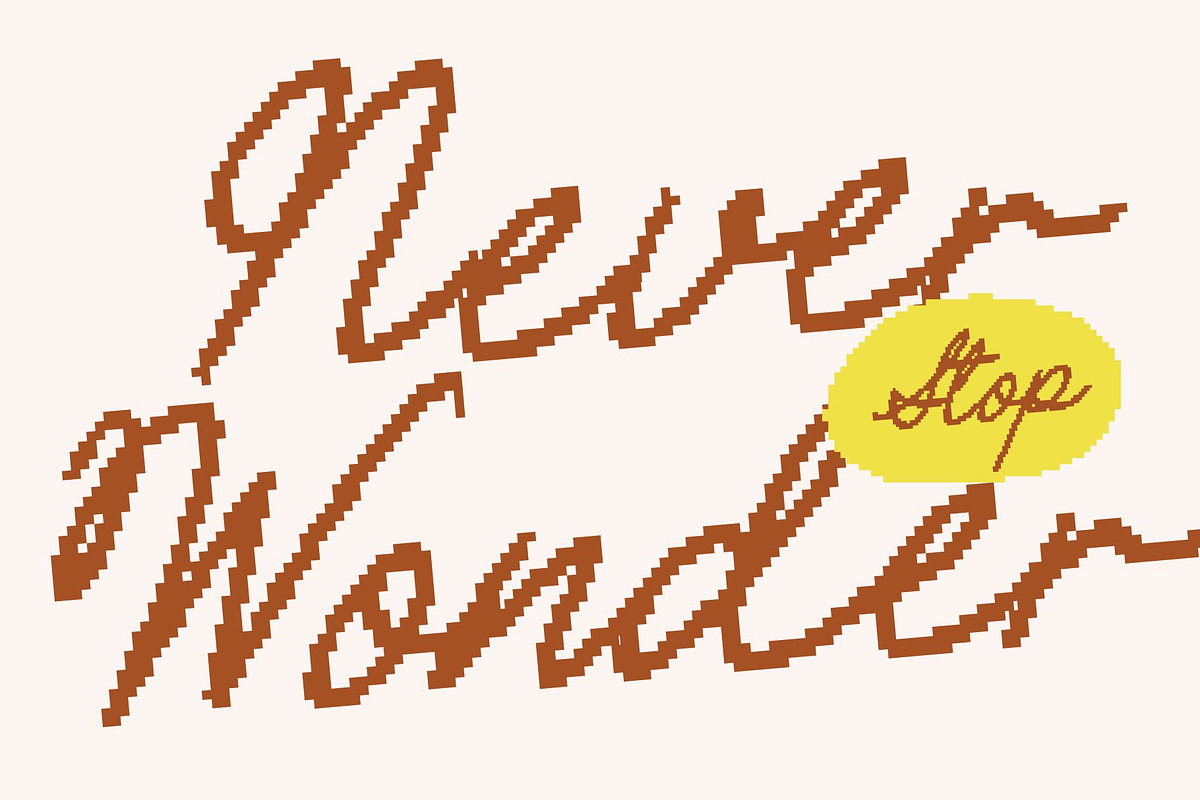 CS Megara Pixel, a Script Font by Craft Supply Co. (Photo 4 of 8)