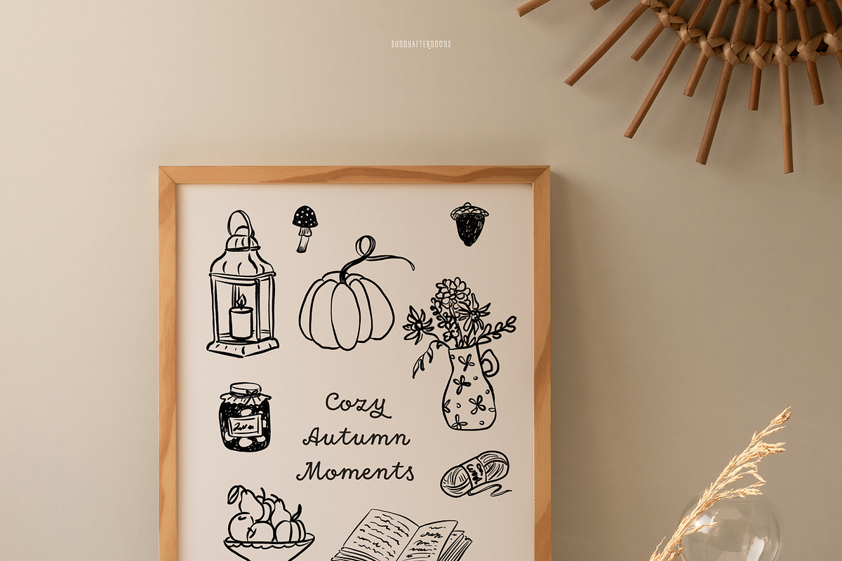 Whimsy Fall Handdrawn Autumnal Icons, a Decorative Illustration by SunnyAfternoons (Photo 4 of 11)