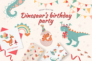 Dinosaur's birthday party, an Animal Illustration by Anna Summer (Thumbnail 1 of 11)