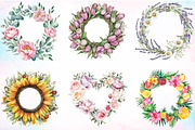 Watercolor Floral Wreath Spring PNG, an Illustration by Canvas Craft (Thumbnail 3 of 3)