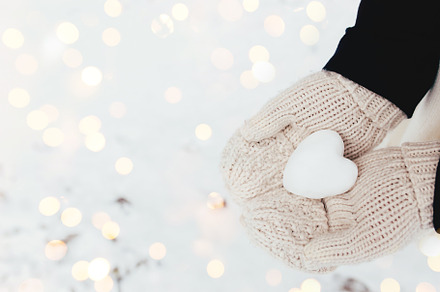 Snow heart snowball in girl hands, a Holiday Photo by Lenor4ik