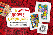 The Happy Doodle Coloring Pages, an Illustration by PrettyLittlePigs (Thumbnail 1 of 4)