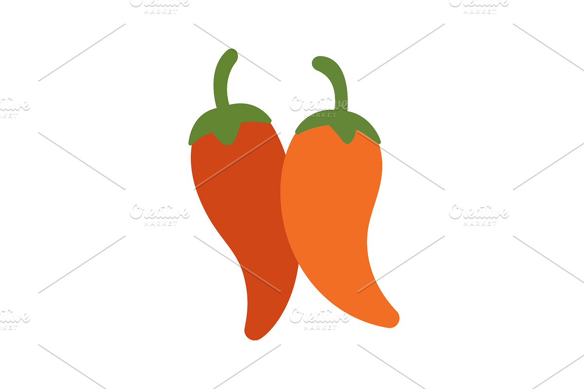 Spicy chili peppers in red and, a Food Illustration by GraphiShop