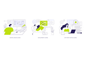 Professional IT courses isolated, an Education Illustration by Visual Generation