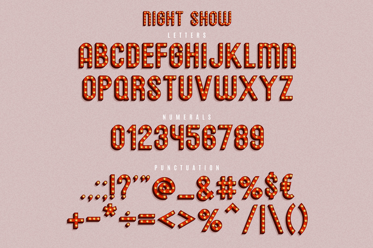 Night Show SVG Font preview 2