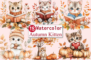 Cute Autumn Kitten Sublimation, an Illustration by CitraGraphics