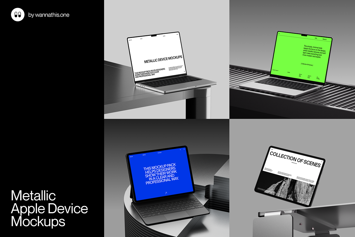 Metallic Apple Device Mockups, a Device Mockup by Wannathis.one (Photo 1 of 10)