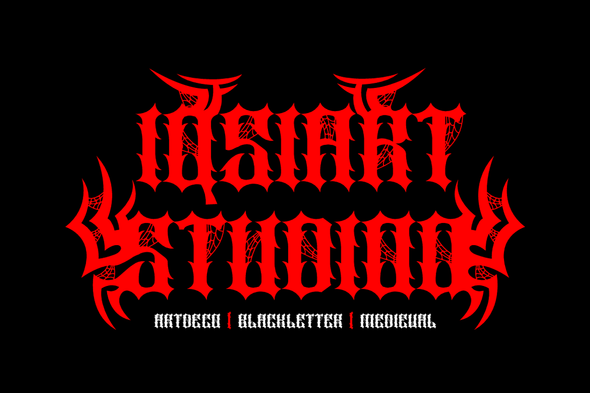 Spider Grekson - Artdeco Font, a Blackletter Font by Iqsiart Studio (Photo 5 of 12)
