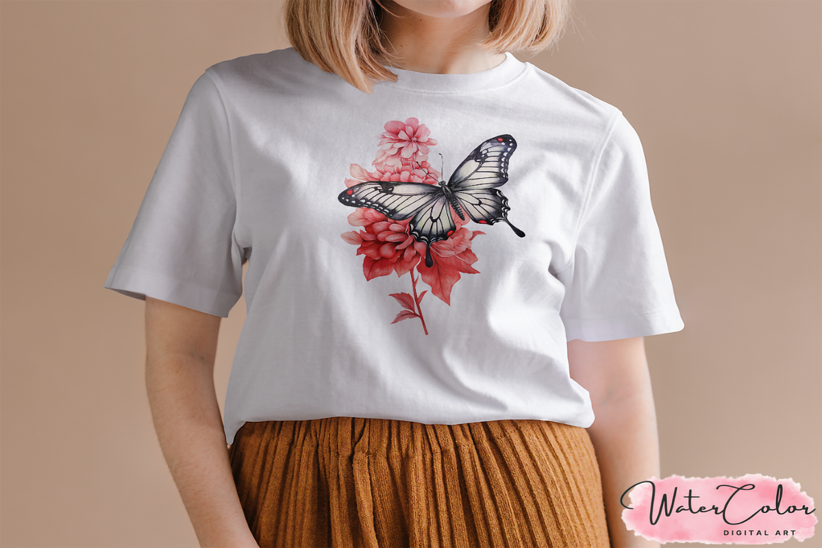 Botanical Butterfly Clipart Decor, a Decorative Illustration by Watercolor Digital (Photo 9 of 9)